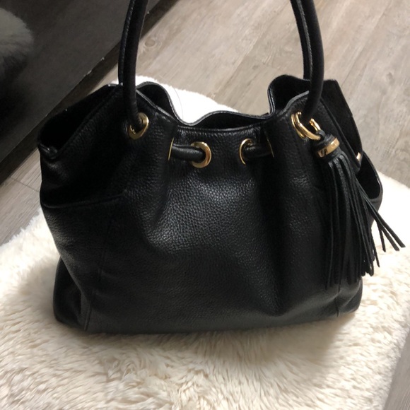 Handbags - Elegant Black Hobo Bag with Tassel